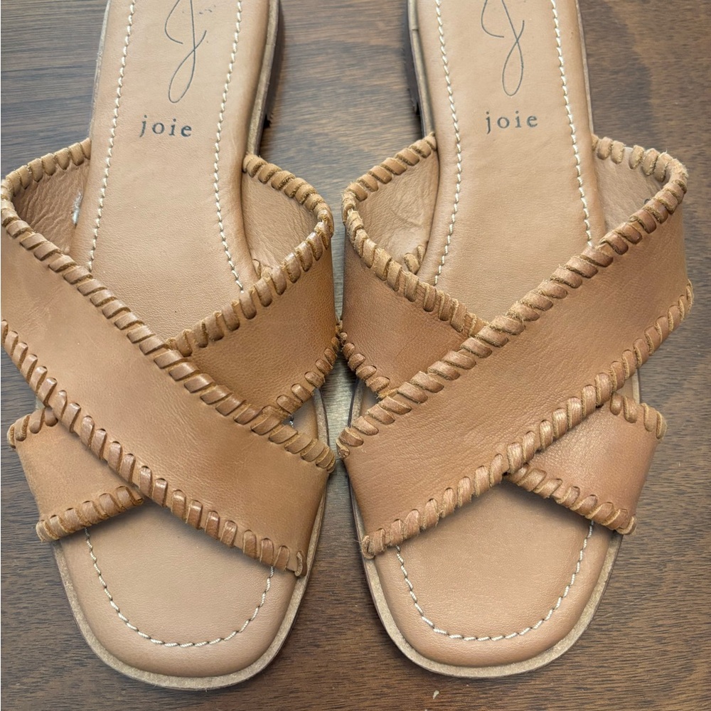 Joie Women's Brown Leather Crisscross Sandals